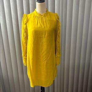Yellow Ruffle Sleeve Dress